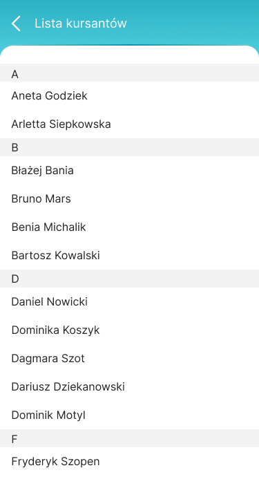 lista kursanów